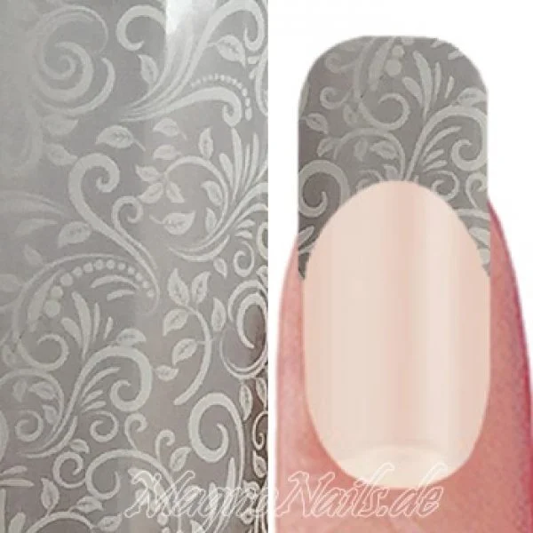 Nail Art Transfer Folie 1m - Nail Foil - Lace White Nagelfolie Nageldesign Folie Tranferfolie Nailart