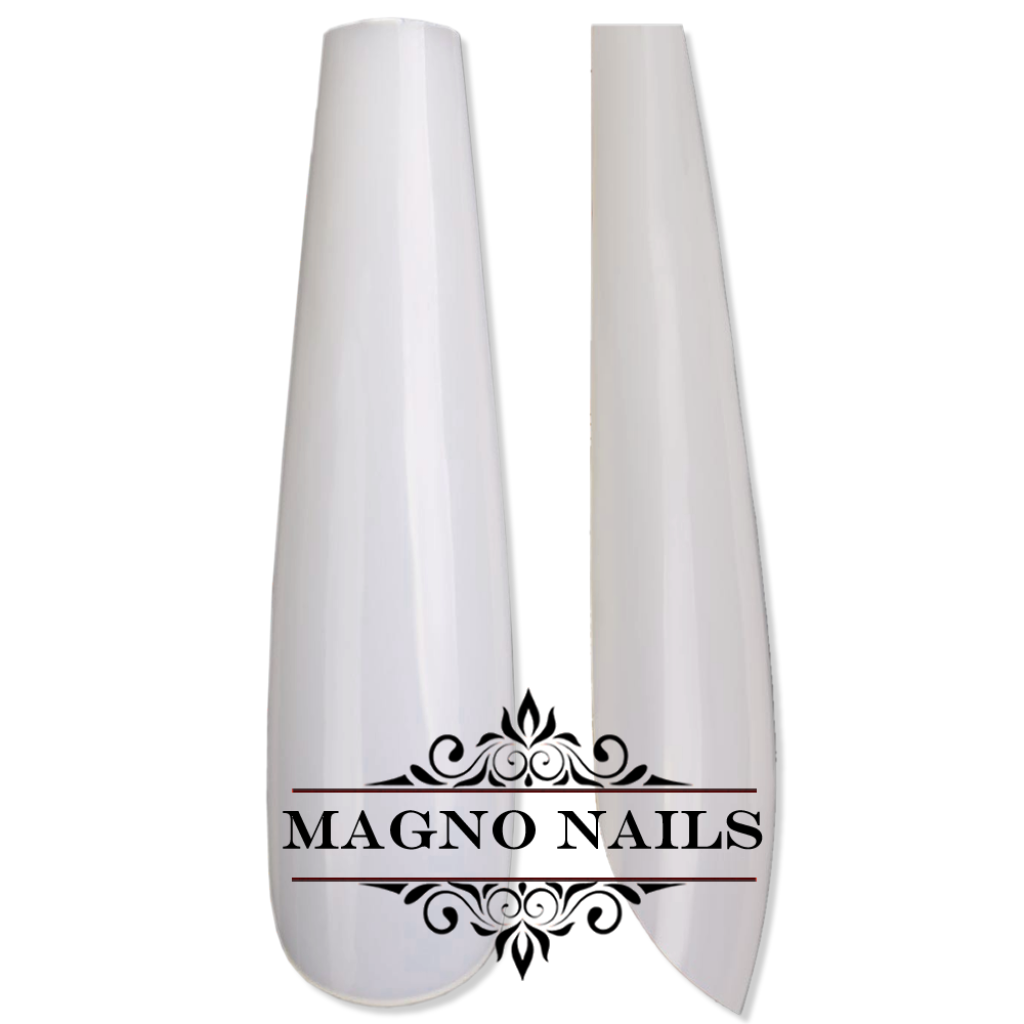 500 x Long Fullcover Ballerina Tips in einer Box natur Full Cover Nageltips