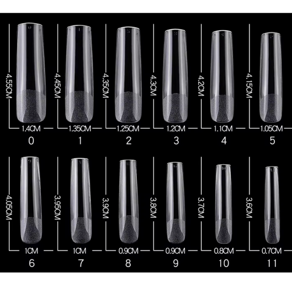 Long Fullcover Square Tips in einer Box klar