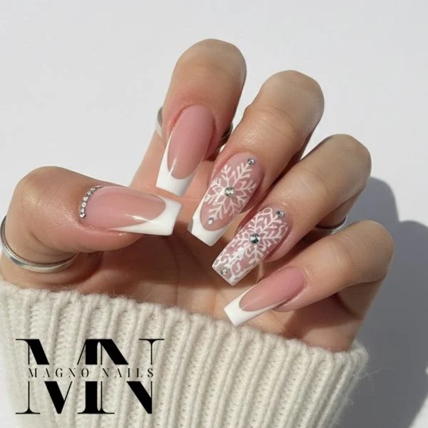 Winter Nageldesign Ideen - Schlichte Make Up Gele - Altrosa UV Gel