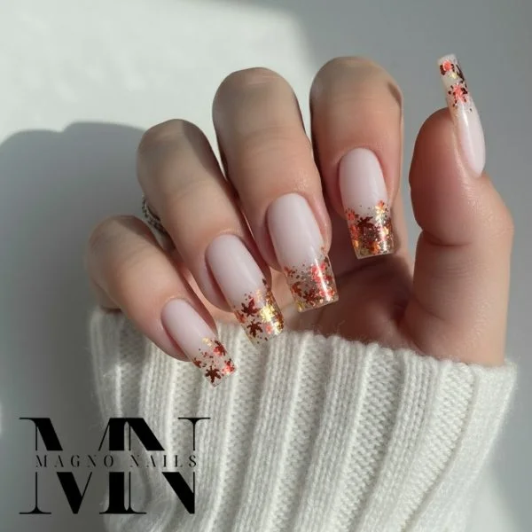 Make Up Milky - Weiss milchig mit Herbst Blätter