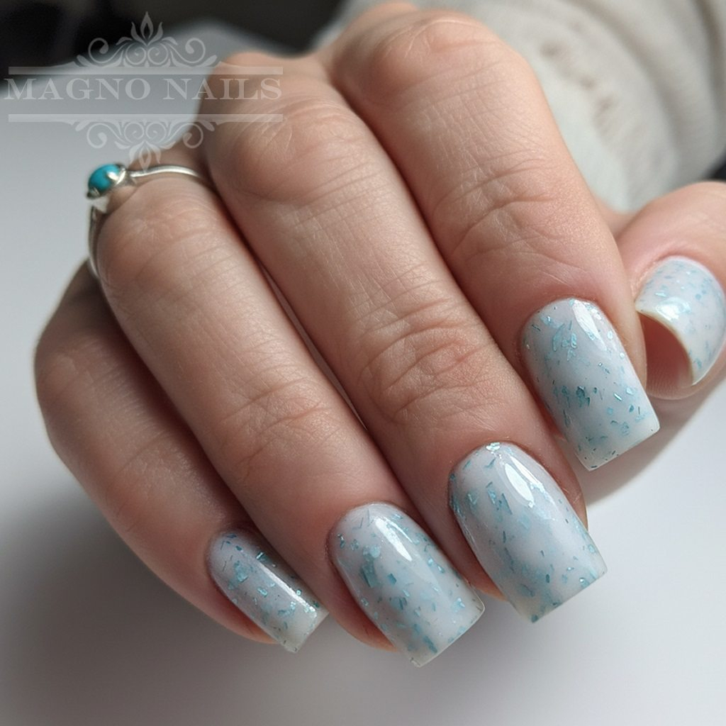 Marble Gel - Marmor Gel - Turquiose Flakes Cover Gel