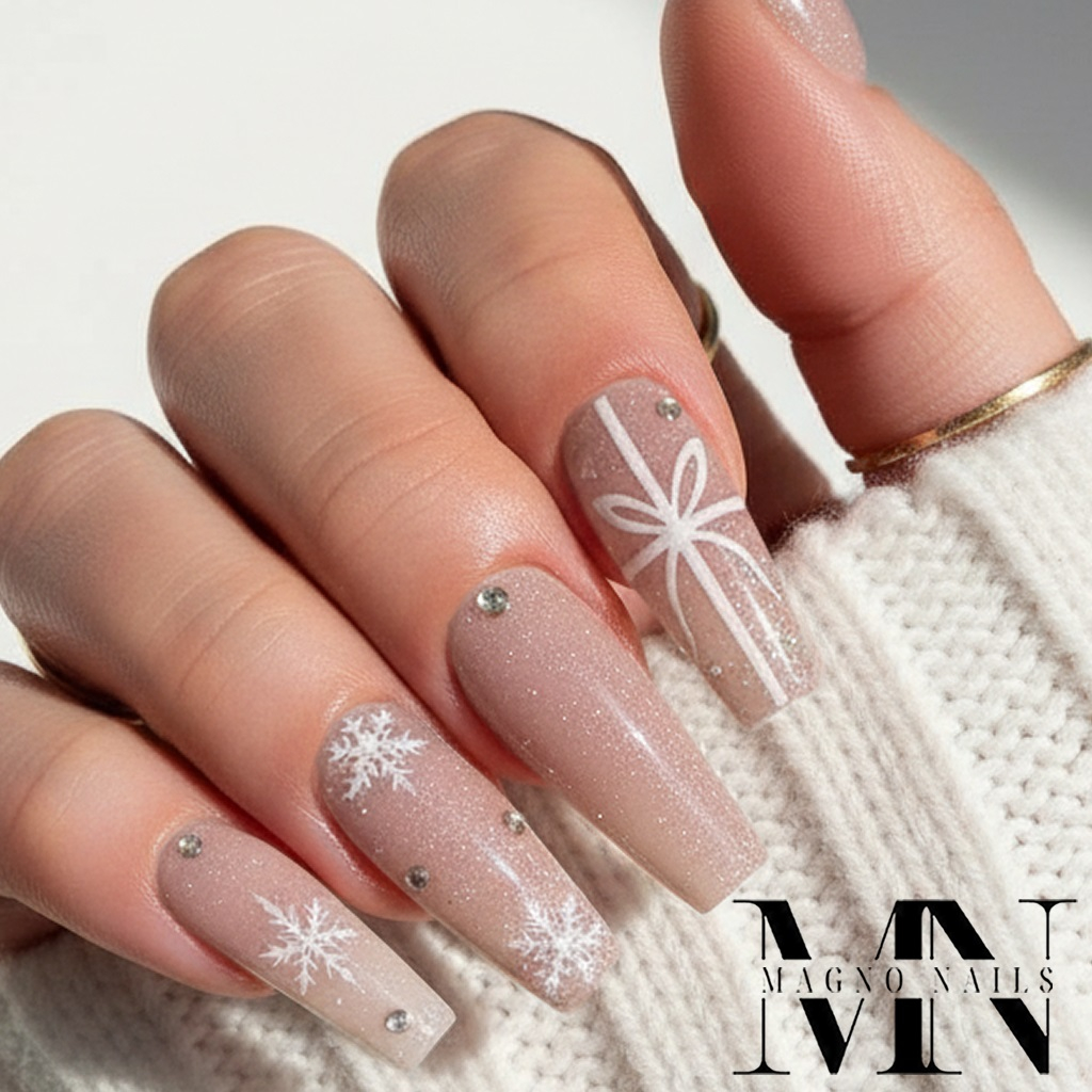 Disco Glitzer - Flash Make Up Beige Schleife Weihnachten