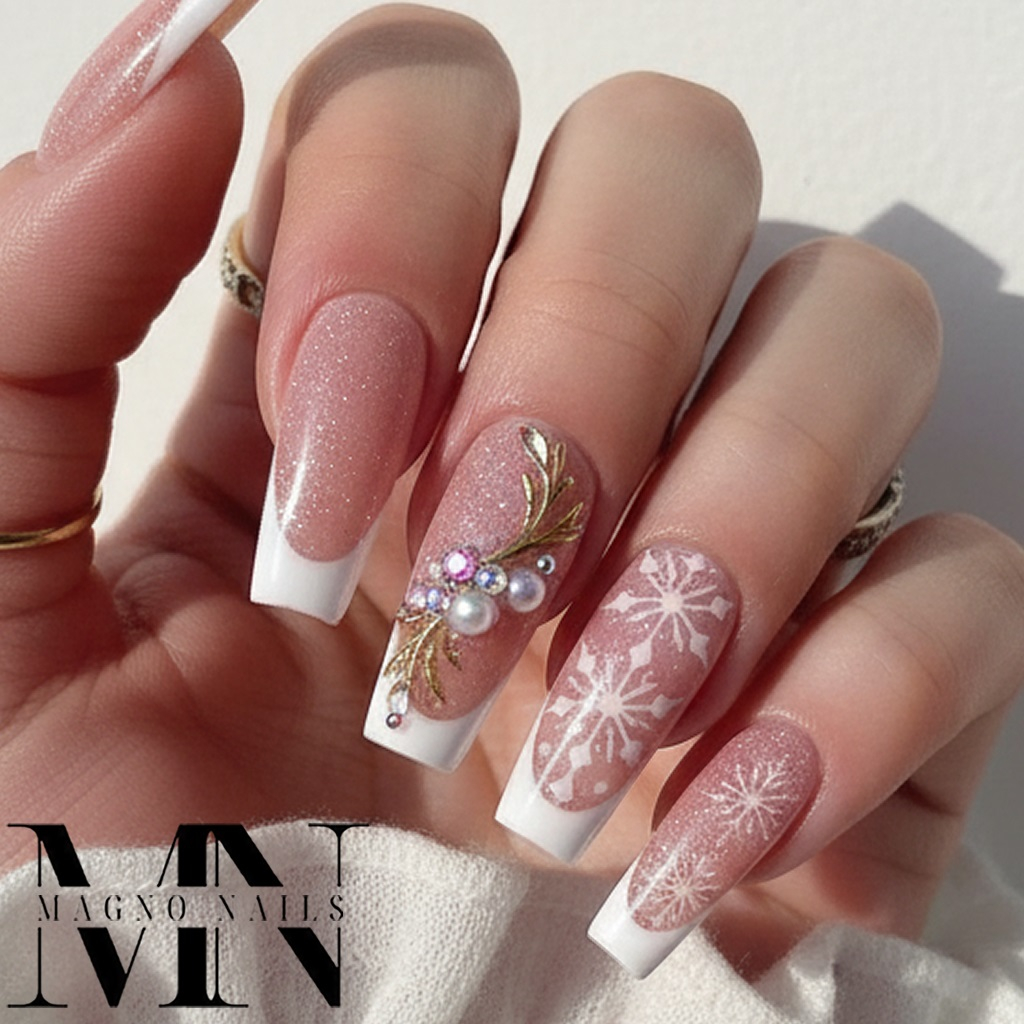 Pink Nude Flash UV Cover Gel - Winterdesign Perlen
