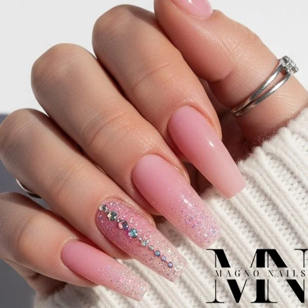 Neon Pink Make Up Gel mit Glitzer - Nageldesign Ideen