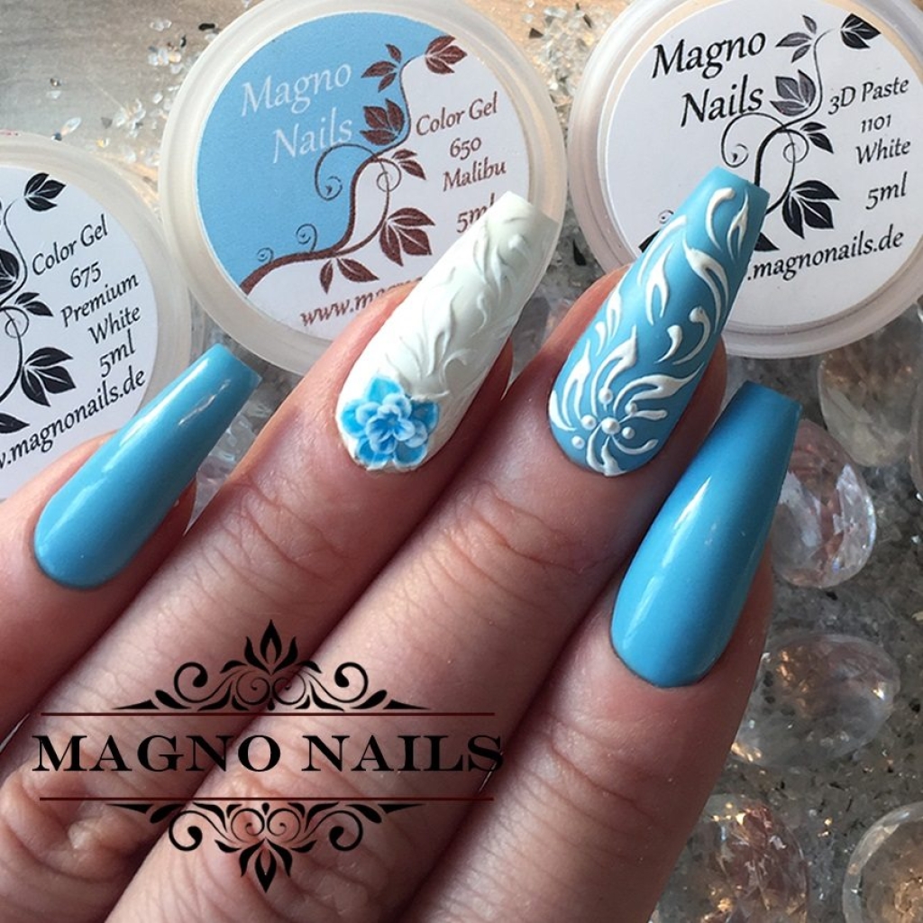 Türkis Blau Weiß Sommernägel Sommerfarben Ideen Nägel Gel Tolle Ideen