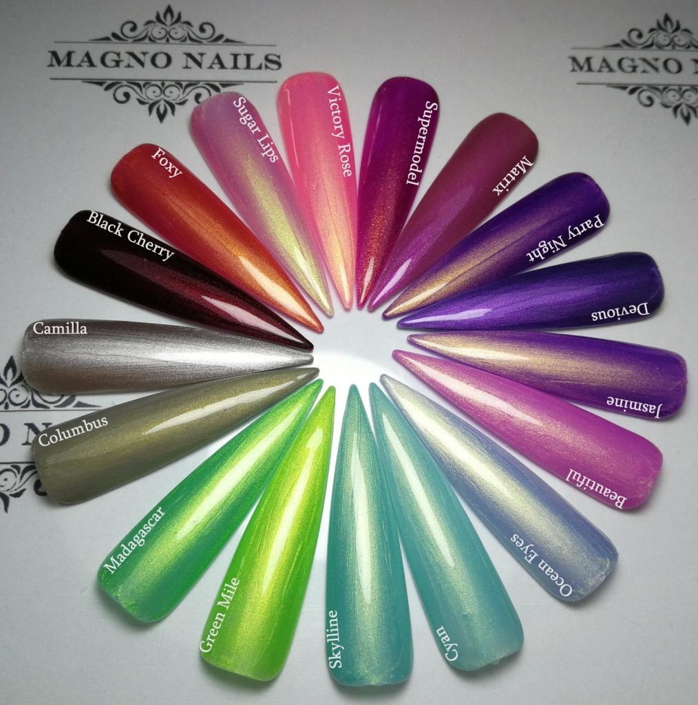 Farpalette - Fartips aufgetragen - Prösentationstips - Sommerfarben Perlgele bunt Metallic pearl
