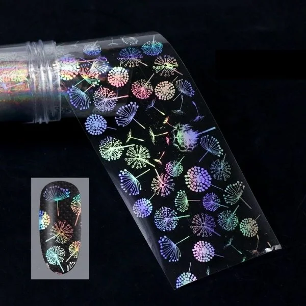 Nail Art Transfer Folie 1m - Nail Foil - Holographic Nagelfolie Nageldesign Folie Tranferfolie Nailart