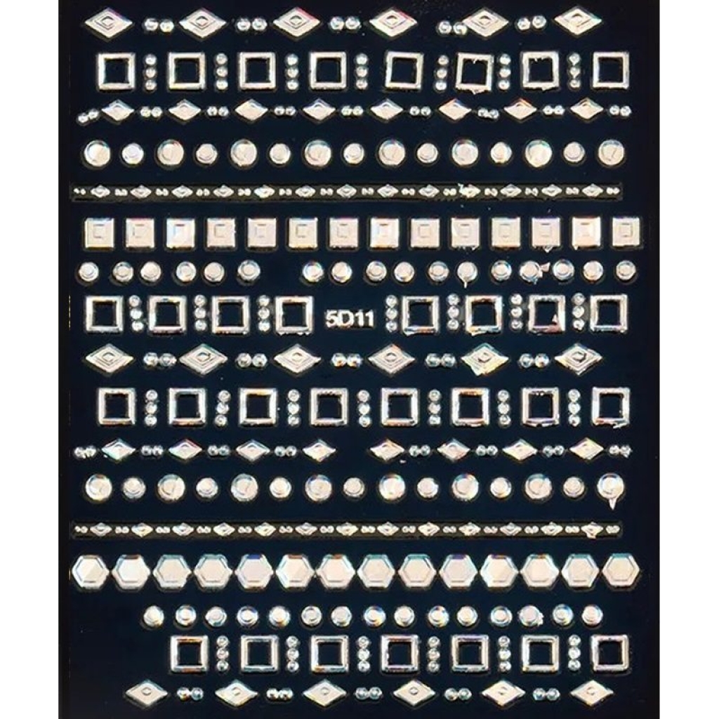 5D Hologramm - Geometrische Sticker - silber