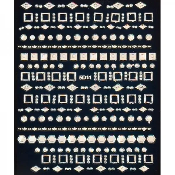 5D Hologramm - Geometrische Sticker - silber