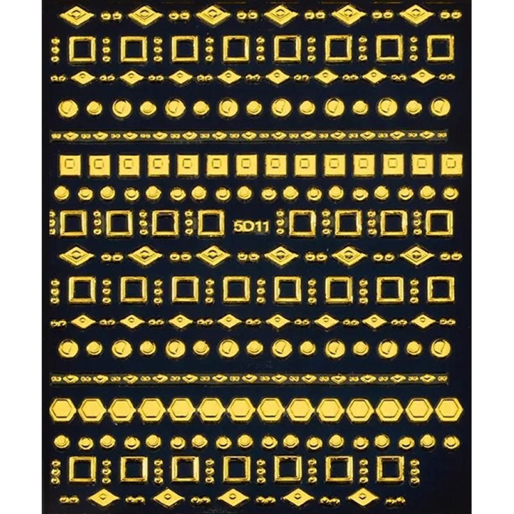 5D Metallic - Geometrische Sticker - gold