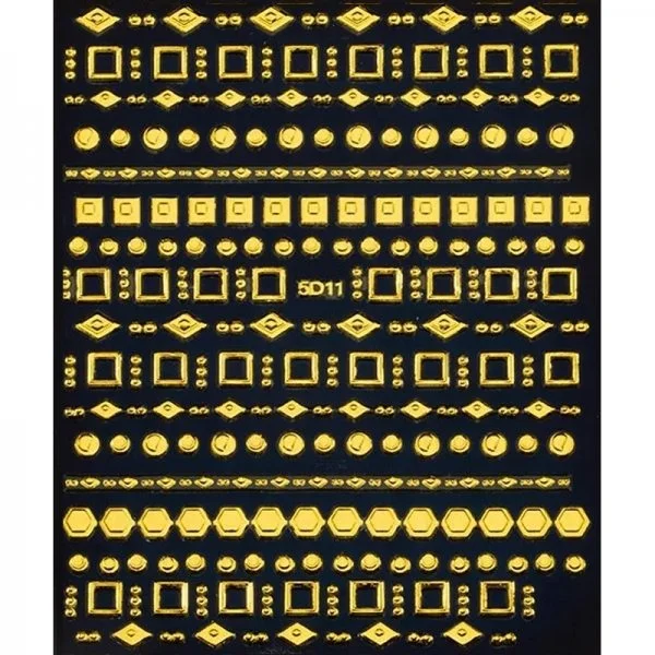 5D Metallic - Geometrische Sticker - gold
