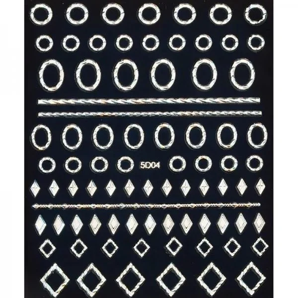 5D Hologramm - Geometrische Sticker - silber