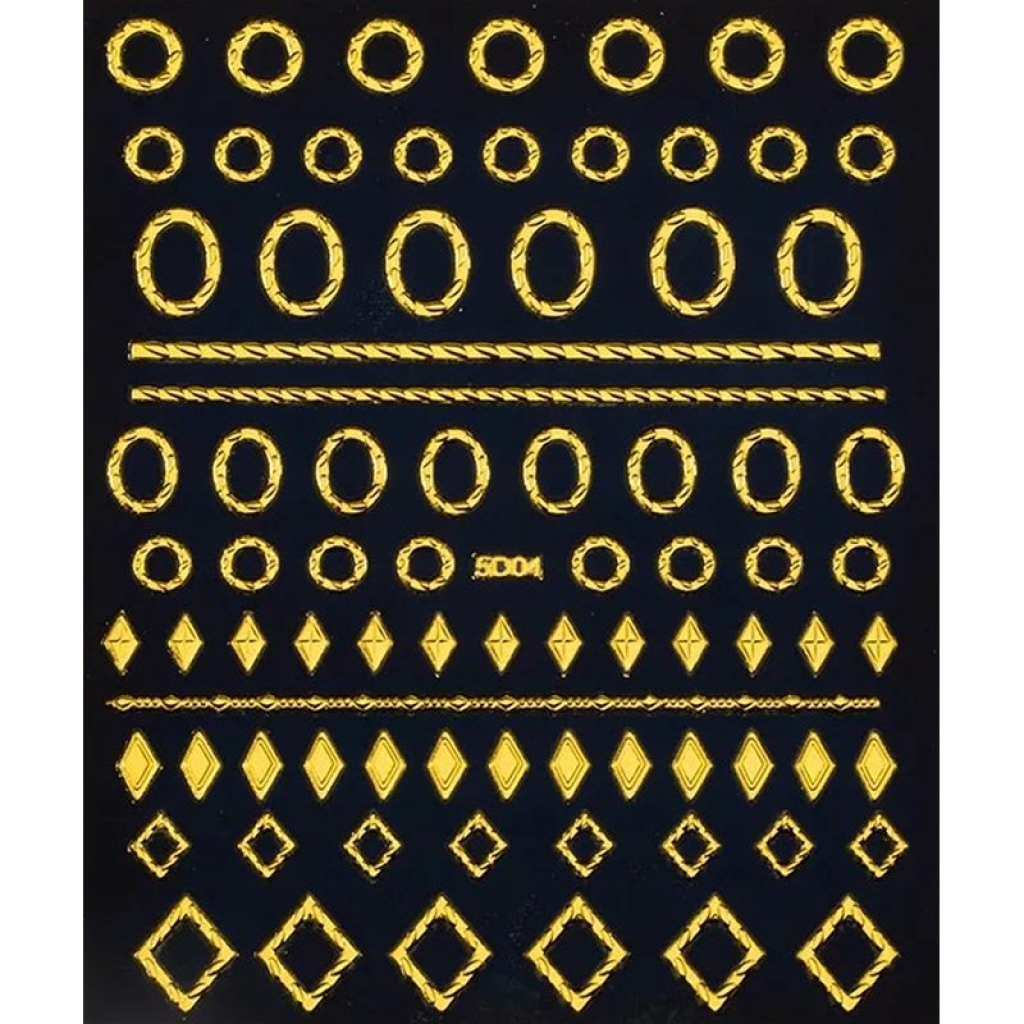 5D Metallic - Geometrische Sticker - gold