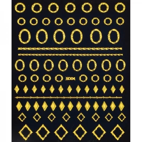 5D Metallic - Geometrische Sticker - gold