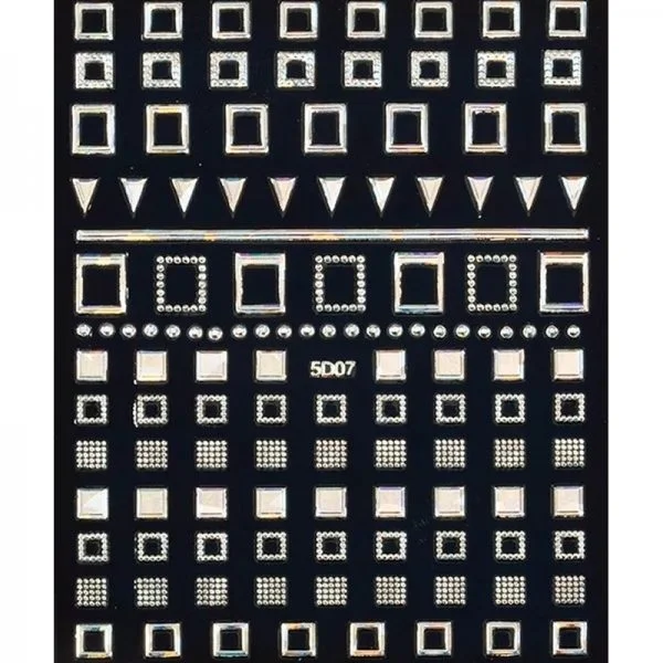 5D Hologramm - Geometrische Sticker - silber