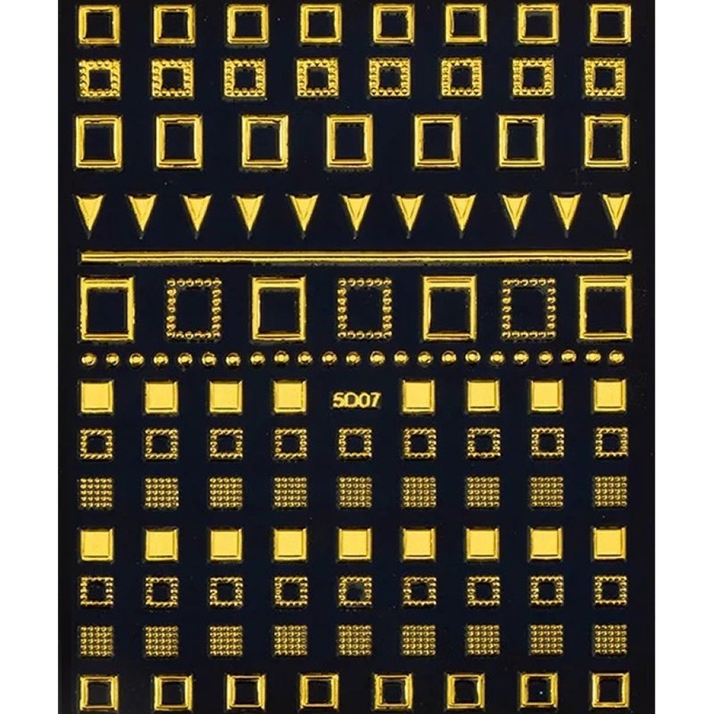 5D Metallic - Geometrische Sticker - gold