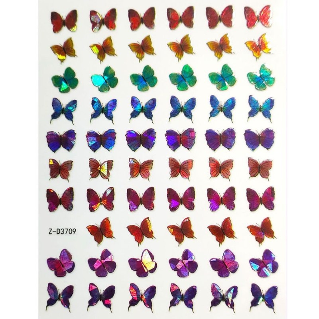 3D Butterfly Hologramm Nail Sticker - Schmetterling Aufkleber Selbstklebende Nagelaufkleber Nagelsticker