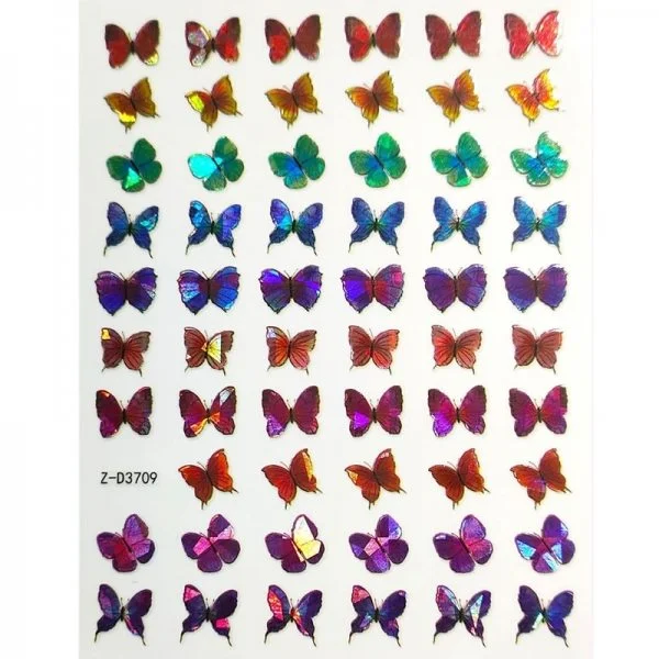 3D Butterfly Hologramm Nail Sticker - Schmetterling Aufkleber Selbstklebende Nagelaufkleber Nagelsticker