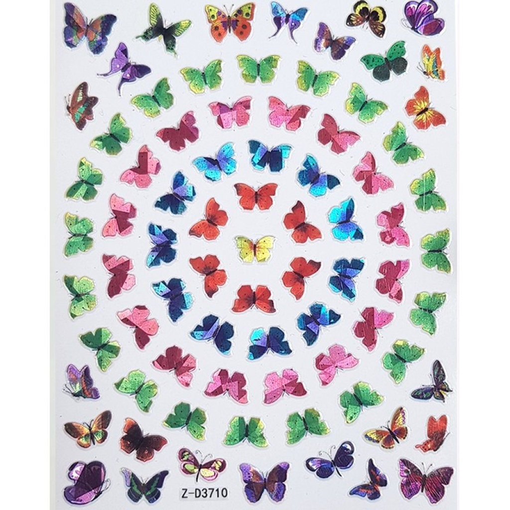 3D Butterfly Hologramm Nail Sticker - Schmetterling Aufkleber Selbstklebende Nagelaufkleber Nagelsticker