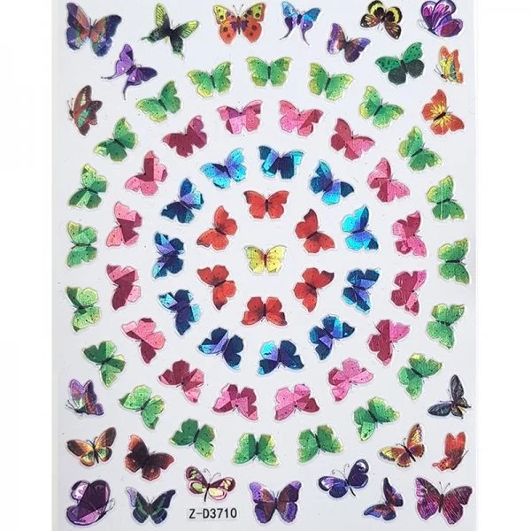 3D Butterfly Hologramm Nail Sticker - Schmetterling Aufkleber Selbstklebende Nagelaufkleber Nagelsticker