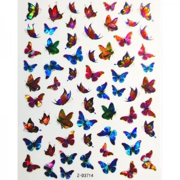 3D Butterfly Hologramm Nail Sticker - Schmetterling Aufkleber Selbstklebende Nagelaufkleber Nagelsticker