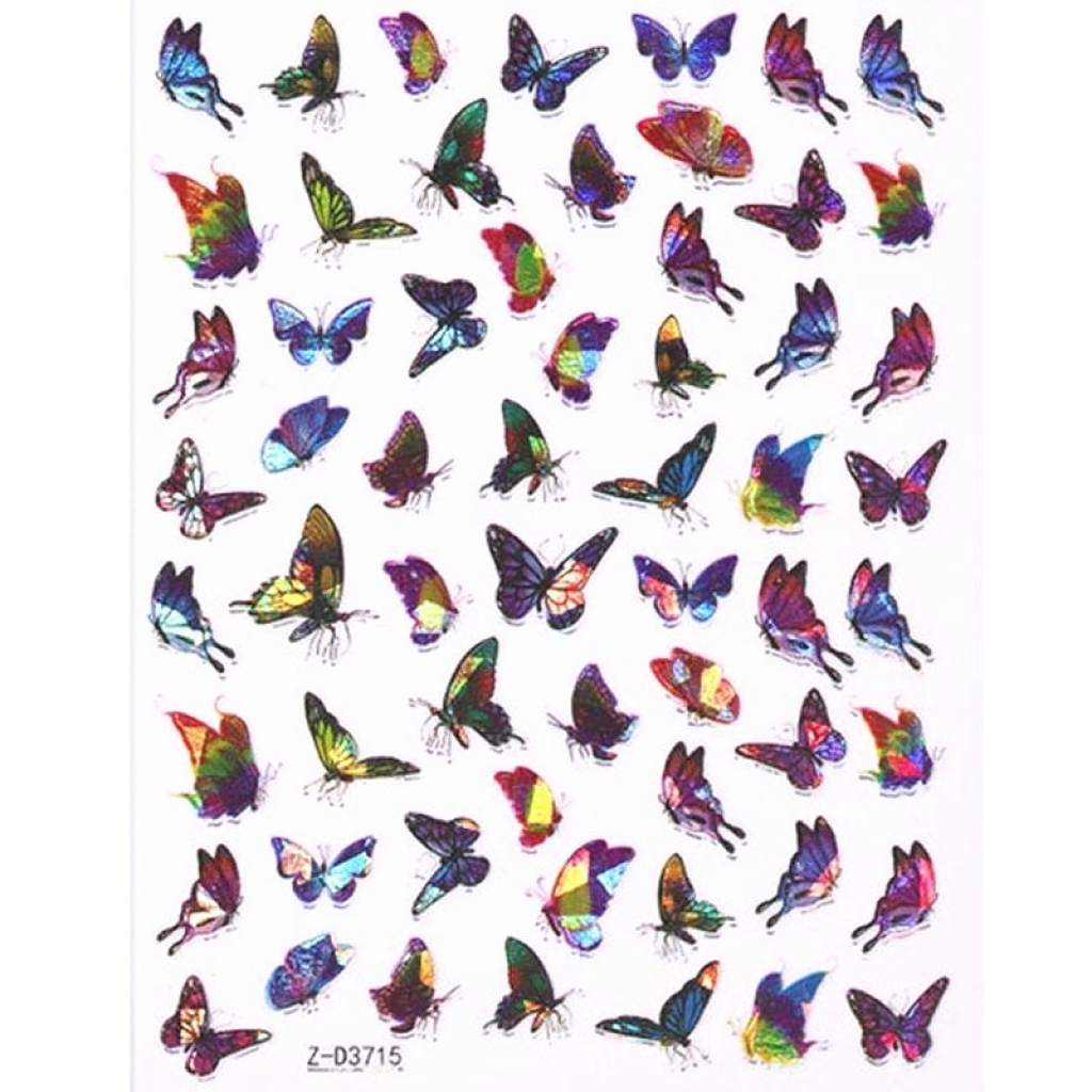 3D Butterfly Hologramm Nail Sticker - Schmetterling Aufkleber Selbstklebende Nagelaufkleber Nagelsticker