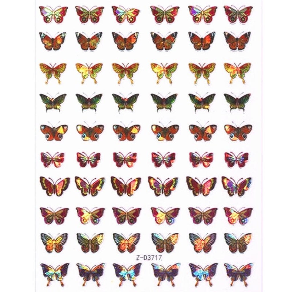 3D Butterfly Hologramm Nail Sticker - Schmetterling Aufkleber Selbstklebende Nagelaufkleber Nagelsticker