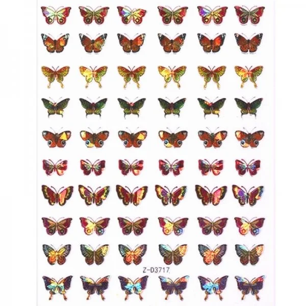 3D Butterfly Hologramm Nail Sticker - Schmetterling Aufkleber Selbstklebende Nagelaufkleber Nagelsticker