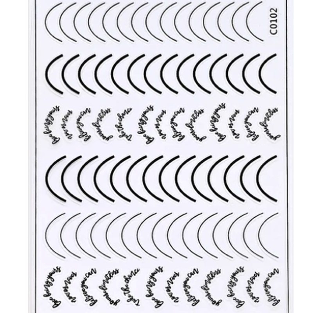 3D Nail French Line Sticker - C0102 - schwarz