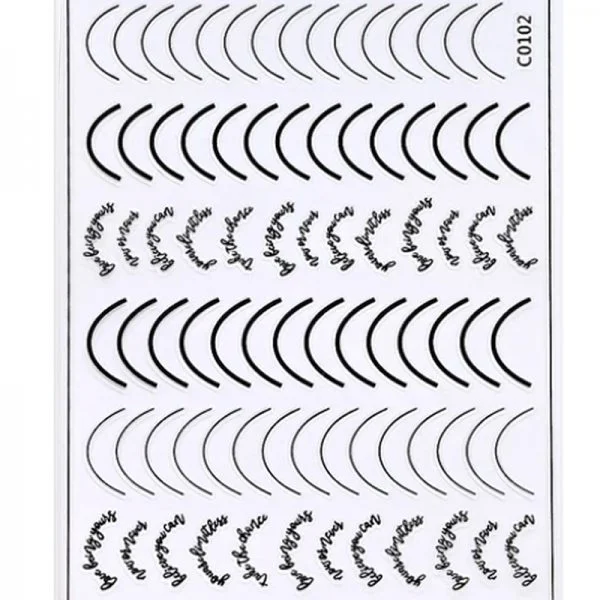 3D Nail French Line Sticker - C0102 - schwarz