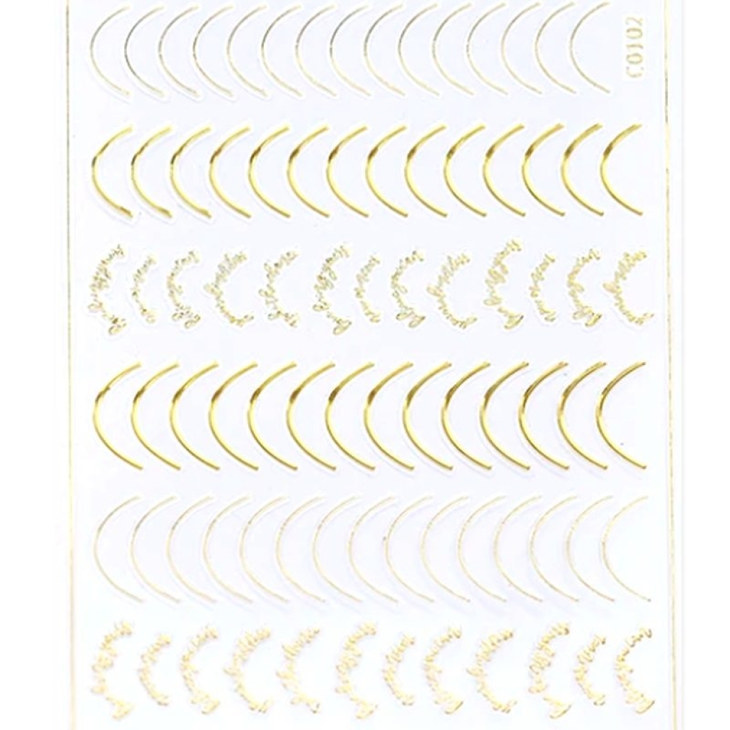 3D Nail French Line Sticker - C0102 - gold