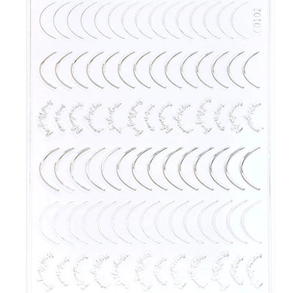 3D Nail French Line Sticker - C0102 - silber