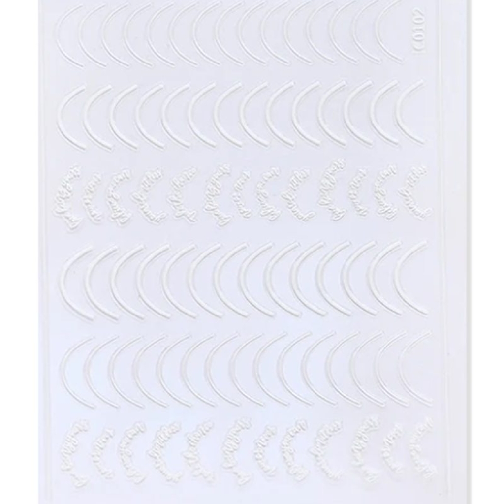 3D Nail French Line Sticker - C0102 - weiß