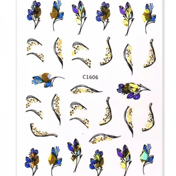 3D Metallic Sticker - schwarz - gold - C5001