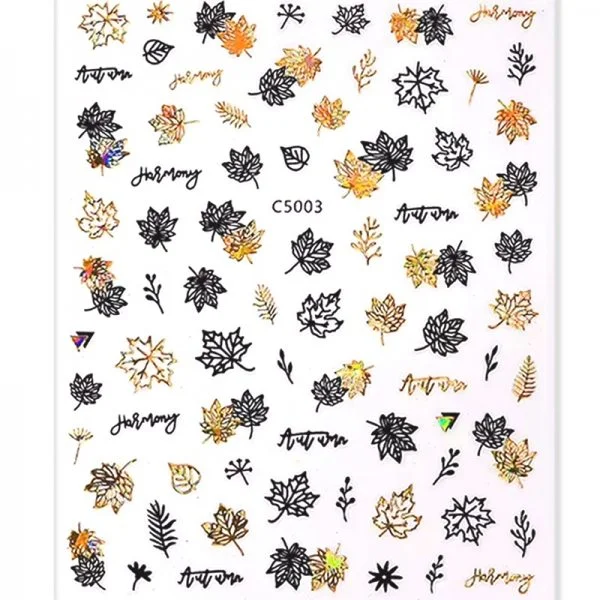 3D Metallic Sticker - schwarz - gold - C5001