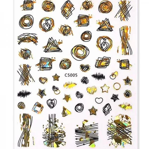 3D Metallic Sticker - schwarz - gold - C5001