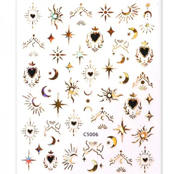 3D Metallic Sticker - schwarz - gold - C5001