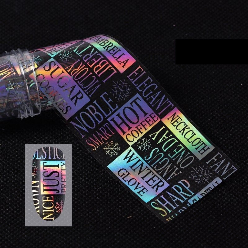 Nail Art Transfer Folie 1m - Nail Foil -  Holographic Nagelfolie Nageldesign Folie Tranferfolie Nailart
