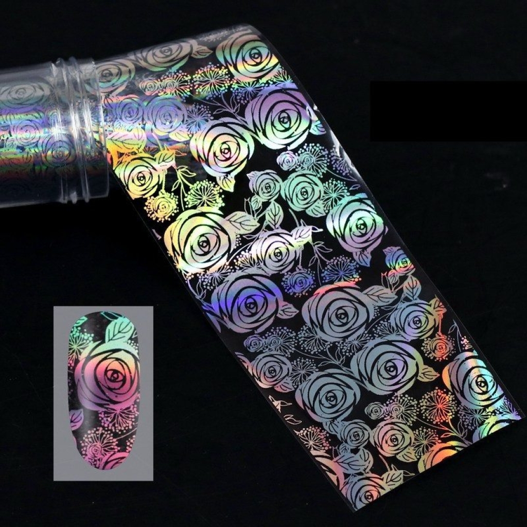 Nail Art Transfer Folie 1m - Nail Foil -  Holographic Nagelfolie Nageldesign Folie Tranferfolie Nailart