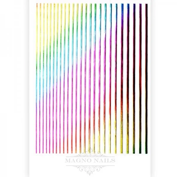 3D Flex Stripes - Flexible Sticker Zierstreifen - multicolor metallic Selbstklebende Nagelaufkleber Nagelsticker Nail Art