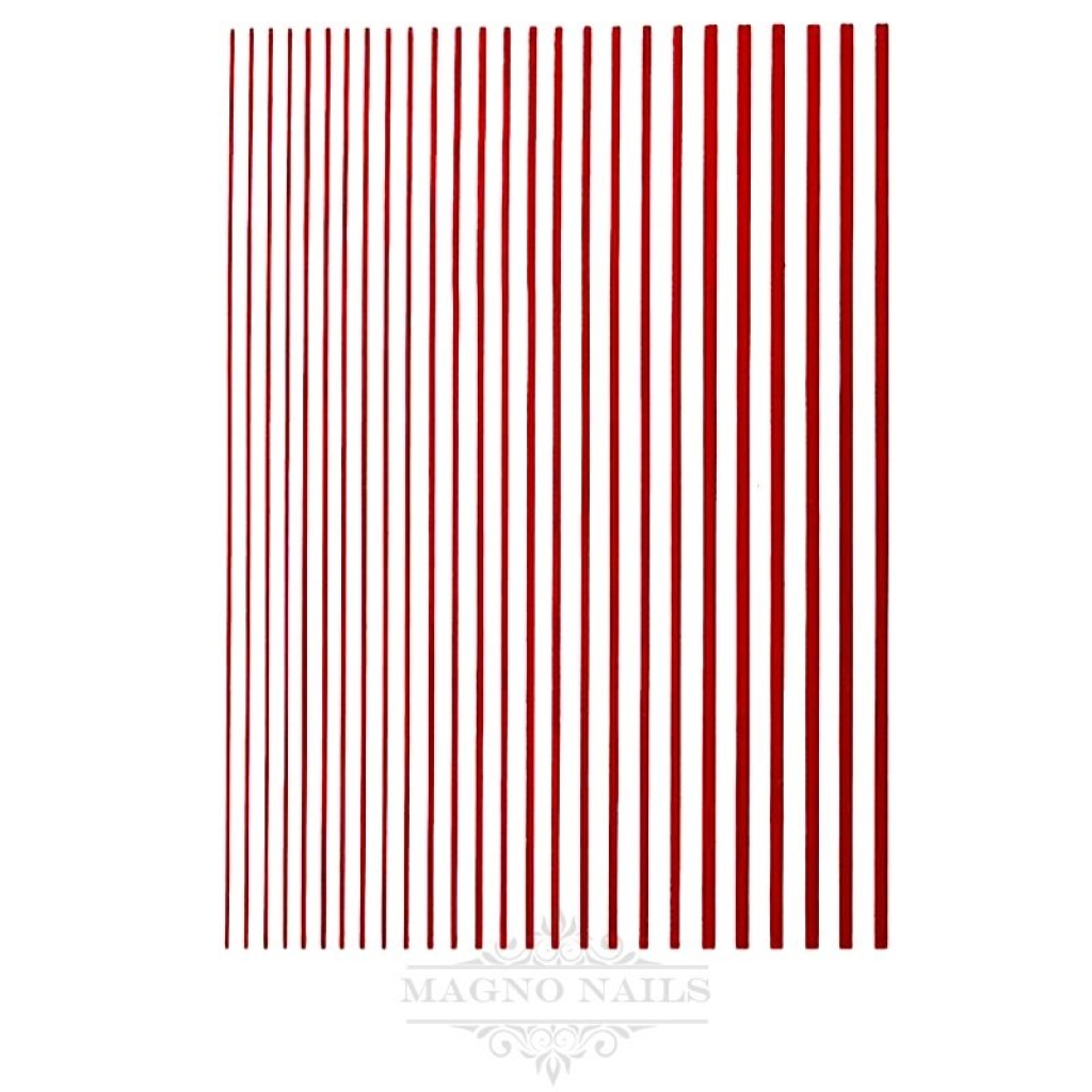 3D Flex Stripes - Flexible Sticker Zierstreifen - rot metallic Selbstklebende Nagelaufkleber Nagelsticker Nail Art