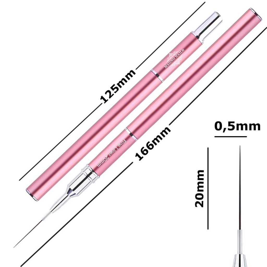 Designer Nail Art Pinsel Pink - Fine Liner 20mm  Nageldesign Nägel Nail