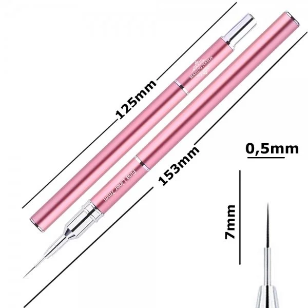 Designer Nail Art Pinsel Pink - Fine Liner 7mm Nageldesign Nägel Nail
