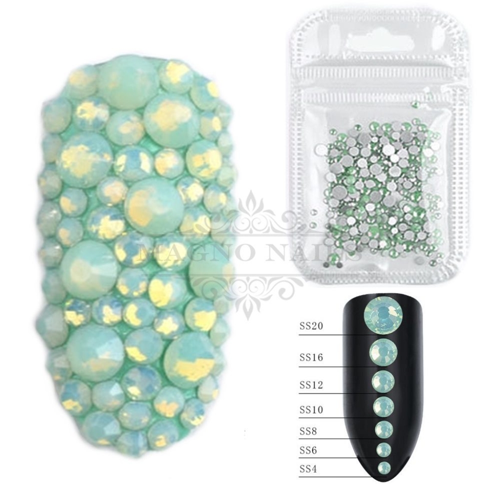 Strasssteine rund -  Green Pearl Nageldesign Nägel Nails Nagelstudio Einleger Nailart
