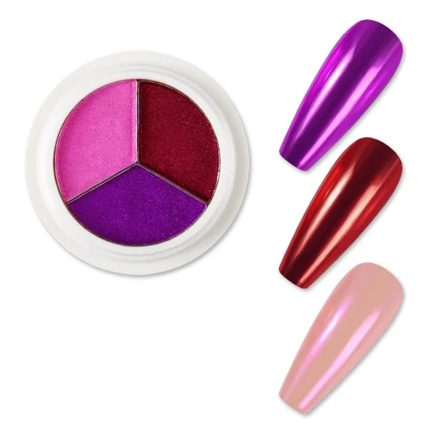 3 x Perlglanz - Chrome Pigment - Nail Art Powder