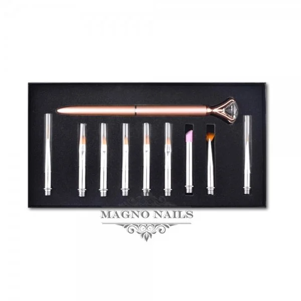 Edle Pinsel Set Nageldesign Rosegold