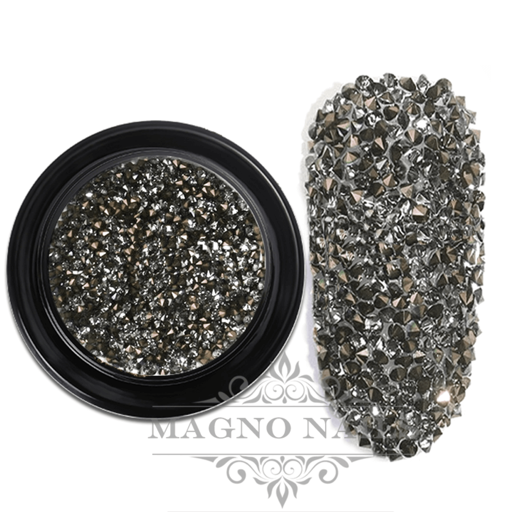 3D Micro Glas Strasssteine - Anthracite rund Ministrasssteine Nailart Nail Art