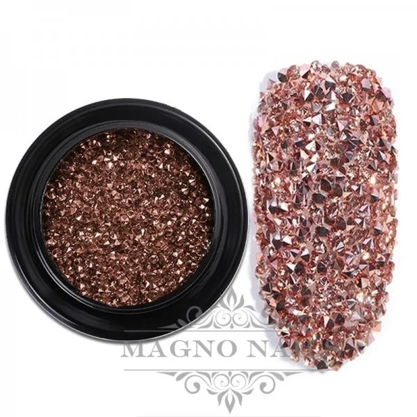 3D Micro Glas Strasssteine - Rosegold rund Ministrasssteine Nailart Nail Art