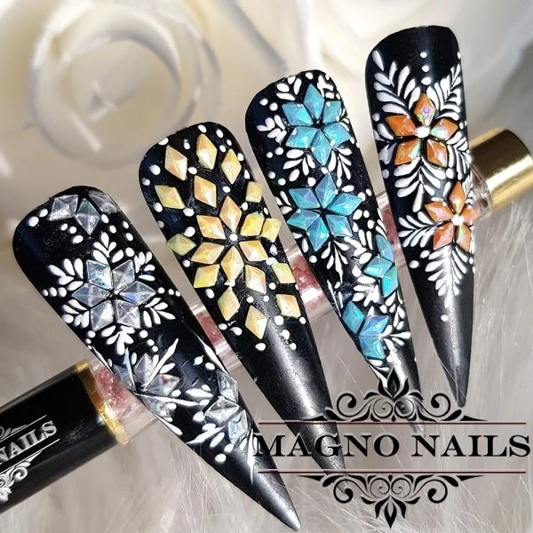 3D Schneflocken mit Schnörkel und 3D Schapes